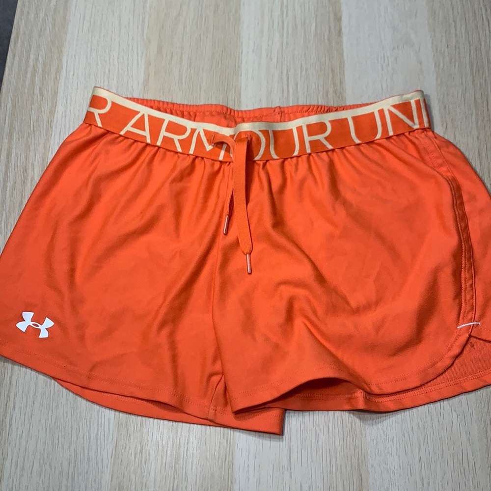 Under Armour Orange Play Up Athletic Shorts Small